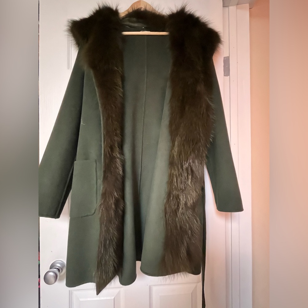 Excellent condition coat with real fur hood